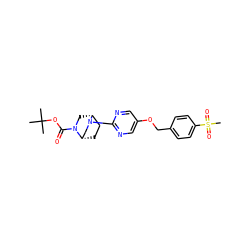 CC(C)(C)OC(=O)N1C[C@@H]2CC[C@H]1CN2c1ncc(OCc2ccc(S(C)(=O)=O)cc2)cn1 ZINC000084671737