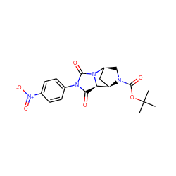 CC(C)(C)OC(=O)N1C[C@H]2C[C@@H]1[C@H]1C(=O)N(c3ccc([N+](=O)[O-])cc3)C(=O)N12 ZINC000028461700