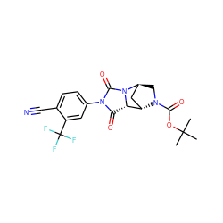 CC(C)(C)OC(=O)N1C[C@H]2C[C@H]1[C@@H]1C(=O)N(c3ccc(C#N)c(C(F)(F)F)c3)C(=O)N21 ZINC000101448610