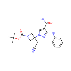 CC(C)(C)OC(=O)N1CC(CC#N)(n2cc(C(N)=O)c(Nc3ccccc3)n2)C1 ZINC000204996182