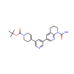 CC(C)(C)OC(=O)N1CC=C(c2cncc(-c3cnc4c(c3)CCCN4C(N)=O)c2)CC1 ZINC000221461049