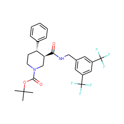 CC(C)(C)OC(=O)N1CC[C@H](c2ccccc2)[C@@H](C(=O)NCc2cc(C(F)(F)F)cc(C(F)(F)F)c2)C1 ZINC000028824681