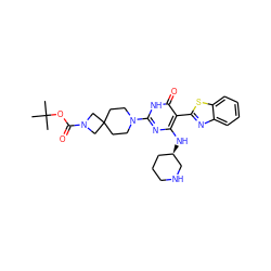 CC(C)(C)OC(=O)N1CC2(CCN(c3nc(N[C@@H]4CCCNC4)c(-c4nc5ccccc5s4)c(=O)[nH]3)CC2)C1 ZINC001772611006