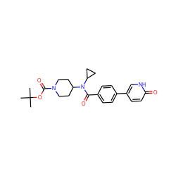 CC(C)(C)OC(=O)N1CCC(N(C(=O)c2ccc(-c3ccc(=O)[nH]c3)cc2)C2CC2)CC1 ZINC000223644399