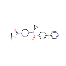 CC(C)(C)OC(=O)N1CCC(N(C(=O)c2ccc(-c3ccncc3)cc2)C2CC2)CC1 ZINC000223642095