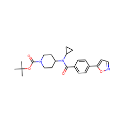 CC(C)(C)OC(=O)N1CCC(N(C(=O)c2ccc(-c3ccno3)cc2)C2CC2)CC1 ZINC000224165819