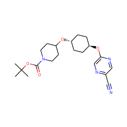 CC(C)(C)OC(=O)N1CCC(O[C@H]2CC[C@H](Oc3cnc(C#N)cn3)CC2)CC1 ZINC000473106576