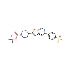 CC(C)(C)OC(=O)N1CCC(c2cc3cc(-c4ccc(S(C)(=O)=O)cc4)ncc3o2)CC1 ZINC000169248062