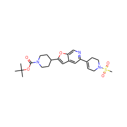 CC(C)(C)OC(=O)N1CCC(c2cc3cc(C4=CCN(S(C)(=O)=O)CC4)ncc3o2)CC1 ZINC000204933930