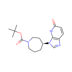 CC(C)(C)OC(=O)N1CCC[C@H](n2cnc3ccc(=O)[nH]c32)CC1 ZINC000118268151