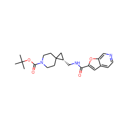 CC(C)(C)OC(=O)N1CCC2(CC1)C[C@@H]2CNC(=O)c1cc2ccncc2o1 ZINC000205801049