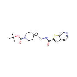 CC(C)(C)OC(=O)N1CCC2(CC1)C[C@@H]2CNC(=O)c1cc2ccncc2s1 ZINC000205800970