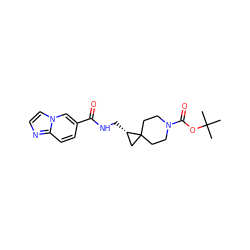 CC(C)(C)OC(=O)N1CCC2(CC1)C[C@@H]2CNC(=O)c1ccc2nccn2c1 ZINC000205801088