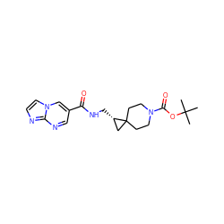 CC(C)(C)OC(=O)N1CCC2(CC1)C[C@@H]2CNC(=O)c1cnc2nccn2c1 ZINC000205801009