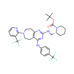 CC(C)(C)OC(=O)N1CCCC[C@@H]1CNc1nc2c(c(Nc3ccc(C(F)(F)F)cc3)n1)CCN(c1ncccc1C(F)(F)F)CC2 ZINC000072115243