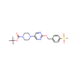 CC(C)(C)OC(=O)N1CCN(c2cnc(OCc3ccc(S(C)(=O)=O)cc3)nc2)CC1 ZINC000084732514