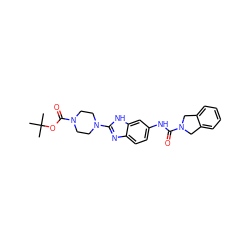 CC(C)(C)OC(=O)N1CCN(c2nc3ccc(NC(=O)N4Cc5ccccc5C4)cc3[nH]2)CC1 ZINC000166009733