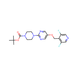 CC(C)(C)OC(=O)N1CCN(c2ncc(OCc3c(F)cncc3F)cn2)CC1 ZINC000084740781