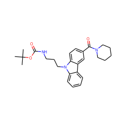 CC(C)(C)OC(=O)NCCCn1c2ccccc2c2cc(C(=O)N3CCCCC3)ccc21 ZINC000096938381