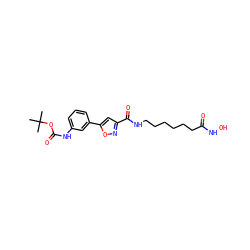 CC(C)(C)OC(=O)Nc1cccc(-c2cc(C(=O)NCCCCCCC(=O)NO)no2)c1 ZINC000033132726