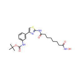 CC(C)(C)OC(=O)Nc1cccc(-c2csc(NC(=O)CCCCCCC(=O)NO)n2)c1 ZINC000096283428