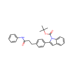 CC(C)(C)OC(=O)n1c(-c2ccc(CCC(=O)Nc3ccccc3)cc2)cc2ccccc21 ZINC000028822993