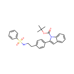 CC(C)(C)OC(=O)n1c(-c2ccc(CCNS(=O)(=O)c3ccccc3)cc2)cc2ccccc21 ZINC000028822970