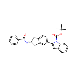 CC(C)(C)OC(=O)n1c(-c2ccc3c(c2)C[C@H](NC(=O)c2ccccc2)C3)cc2ccccc21 ZINC000028949660