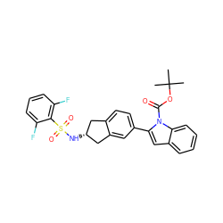 CC(C)(C)OC(=O)n1c(-c2ccc3c(c2)C[C@H](NS(=O)(=O)c2c(F)cccc2F)C3)cc2ccccc21 ZINC000028949623