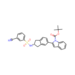 CC(C)(C)OC(=O)n1c(-c2ccc3c(c2)C[C@H](NS(=O)(=O)c2cccc(C#N)c2)C3)cc2ccccc21 ZINC000028949590