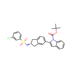 CC(C)(C)OC(=O)n1c(-c2ccc3c(c2)C[C@H](NS(=O)(=O)c2cccc(Cl)c2)C3)cc2ccccc21 ZINC000028949576