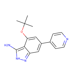 CC(C)(C)Oc1cc(-c2ccncc2)cc2n[nH]c(N)c12 ZINC000063539953