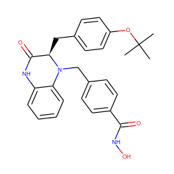 CC(C)(C)Oc1ccc(C[C@@H]2C(=O)Nc3ccccc3N2Cc2ccc(C(=O)NO)cc2)cc1 ZINC000040935243