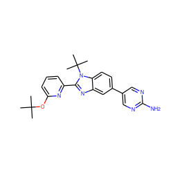 CC(C)(C)Oc1cccc(-c2nc3cc(-c4cnc(N)nc4)ccc3n2C(C)(C)C)n1 ZINC000169259098