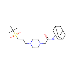 CC(C)(C)S(=O)(=O)CCCN1CCN(CC(=O)NC23CC4CC(CC(C4)C2)C3)CC1 ZINC000095588948