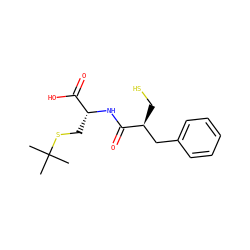 CC(C)(C)SC[C@@H](NC(=O)[C@@H](CS)Cc1ccccc1)C(=O)O ZINC000026490316