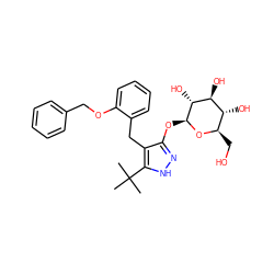CC(C)(C)c1[nH]nc(O[C@@H]2O[C@H](CO)[C@@H](O)[C@H](O)[C@H]2O)c1Cc1ccccc1OCc1ccccc1 ZINC000095576822