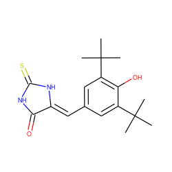 CC(C)(C)c1cc(/C=C2\NC(=S)NC2=O)cc(C(C)(C)C)c1O ZINC000100763283