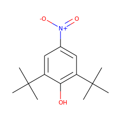 CC(C)(C)c1cc([N+](=O)[O-])cc(C(C)(C)C)c1O ZINC000002513362