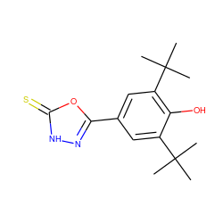 CC(C)(C)c1cc(-c2n[nH]c(=S)o2)cc(C(C)(C)C)c1O ZINC000013826634