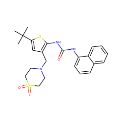 CC(C)(C)c1cc(CN2CCS(=O)(=O)CC2)c(NC(=O)Nc2cccc3ccccc23)s1 ZINC000035802129