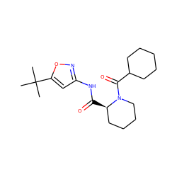 CC(C)(C)c1cc(NC(=O)[C@@H]2CCCCN2C(=O)C2CCCCC2)no1 ZINC000143544572