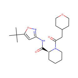 CC(C)(C)c1cc(NC(=O)[C@@H]2CCCCN2C(=O)CC2CCOCC2)no1 ZINC000205493818