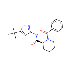 CC(C)(C)c1cc(NC(=O)[C@@H]2CCCCN2C(=O)c2ccccc2)no1 ZINC000143524661