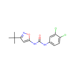 CC(C)(C)c1cc(NC(=O)Nc2ccc(Cl)c(Cl)c2)on1 ZINC000003833999