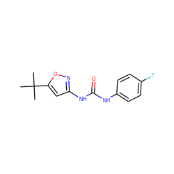 CC(C)(C)c1cc(NC(=O)Nc2ccc(F)cc2)no1 ZINC000003833997