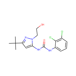 CC(C)(C)c1cc(NC(=O)Nc2cccc(Cl)c2Cl)n(CCO)n1 ZINC000026171731