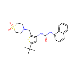 CC(C)(C)c1cc(NC(=O)Nc2cccc3ccccc23)c(CN2CCS(=O)(=O)CC2)s1 ZINC000035921870