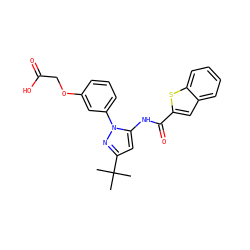 CC(C)(C)c1cc(NC(=O)c2cc3ccccc3s2)n(-c2cccc(OCC(=O)O)c2)n1 ZINC000063540277