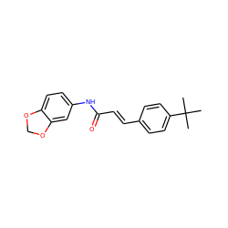 CC(C)(C)c1ccc(/C=C/C(=O)Nc2ccc3c(c2)OCO3)cc1 ZINC000000136005